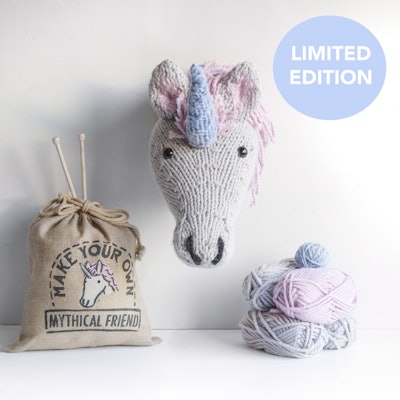 Faux Unicorn Trophy Head Knitting Kit — Sincerely Louise