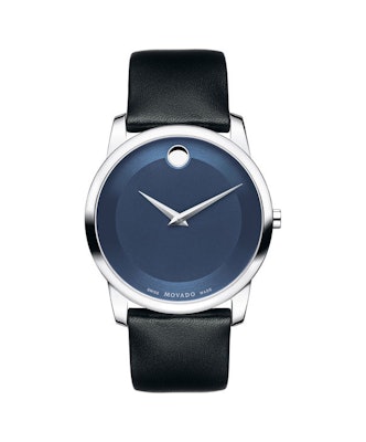 Movado | Museum Men's Stainless Steel Watch With Blue Dial and Black Strap | Mov