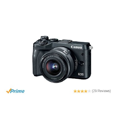 Amazon.com : Canon EOS M6 (Black) EF-M 15-45mm f/3.5-6.3 IS STM Lens Kit : Camer