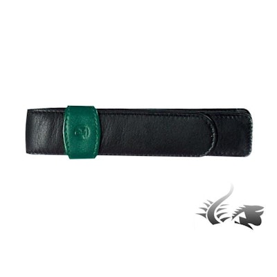 Pelikan 1 Pen Case, Leather, Black-Green, Soft
