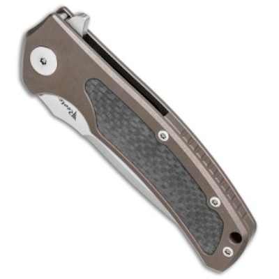 Reate Knives Mini Horizon-D Frame Lock Knife Carbon Fiber/Bronze Ti (3.4" Satin)