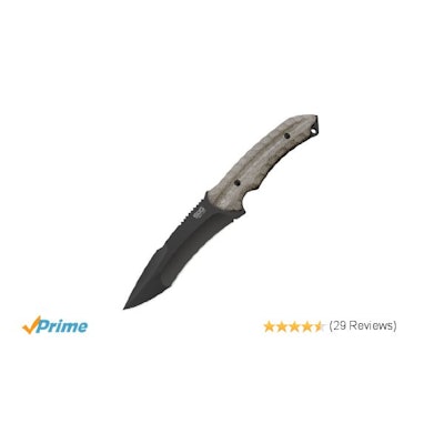 Amazon.com: SOG Kiku Fixed Blade KU-2012 - Black TiNi 5.6" AUS-8 Blade, Linen Mi