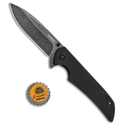 Kershaw Skyline XL Flipper Liner Lock Knife Black G-10 (3.75" BlackWash) 1761BW