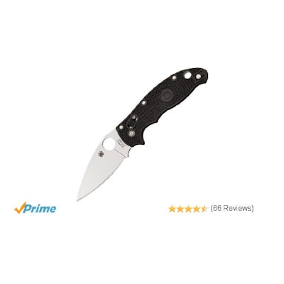 Amazon.com : Spyderco Manix 2 Black Plain Edge Knife : Hunting Folding Knives :