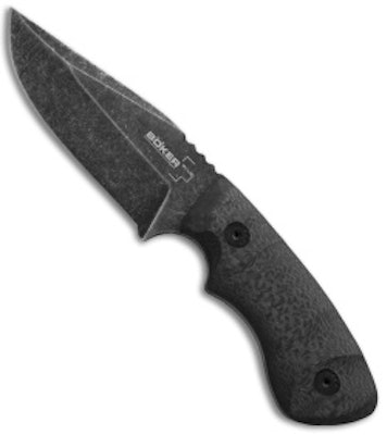 Boker Coye Ridgeback Elite Fixed Blade Knife Carbon Fiber (3.38" Smokewash)  - B