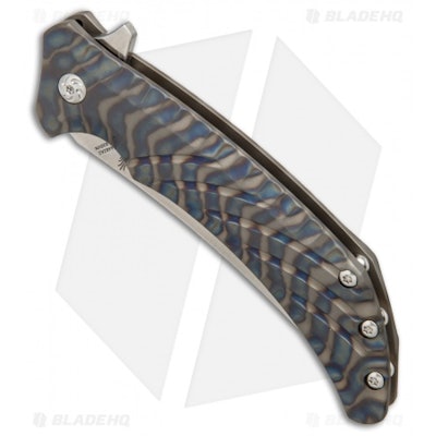 Kizer Pinkerton Nomad Flipper Knife Flamed Titanium (3.75" Satin) Ki4482A2 - Bla
