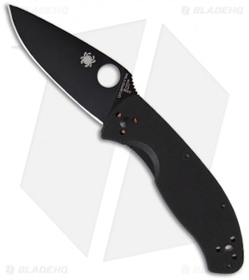 Spyderco Tenacious Liner Lock Knife G-10 (3.39" Black) C122GBBKP  - Blade HQ