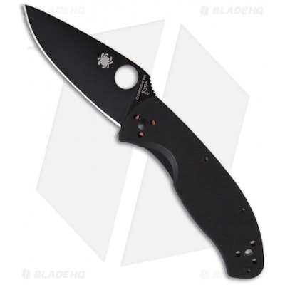 Spyderco Tenacious Liner Lock Knife G-10 (3.39" Black) C122GBBKP  - Blade HQ