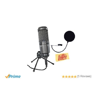 Amazon.com: Audio-Technica AT2020USB+ Cardioid Condenser USB Microphone Bundle w