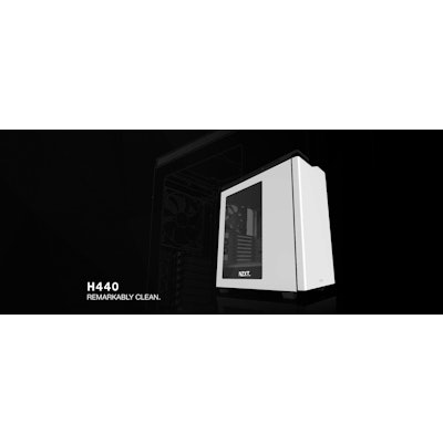 H440 White PC Case - Windowed Mid Tower Gaming Case - NZXT