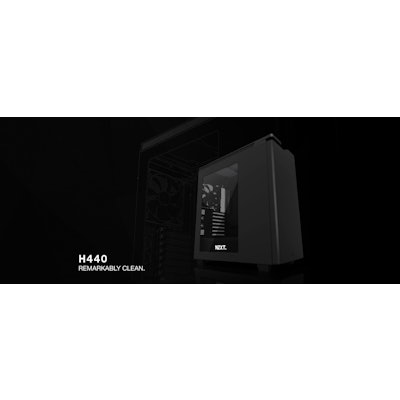 H440 Black PC Case - Windowed Mid Tower Gaming Case - NZXT