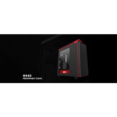 H440 Black + Red PC Case - Windowed Mid Tower Gaming Case - NZXT