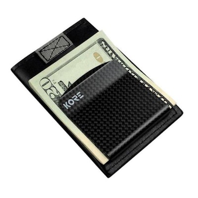Kore Slim Leather Wallet | RFID Blocking & Carbon Fiber Money Clip