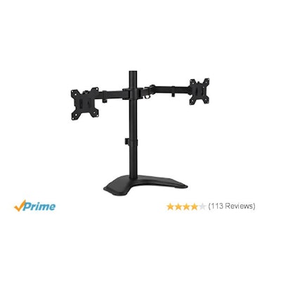 Mount-It! MI-2781 Dual Monitor Desk Stand LCD Mount, Adjustable, Free Standing T