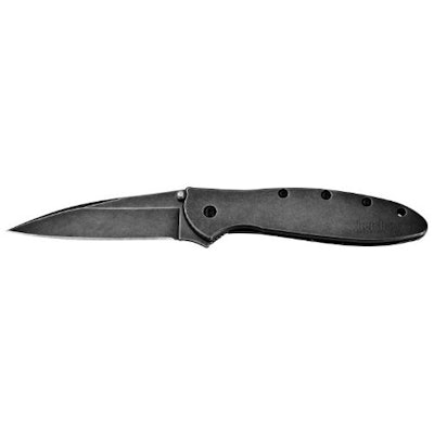Amazon.com: Kershaw 1660BLKW Leek Folding Knife With BlackWash SpeedSafe: Sports