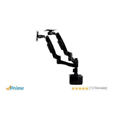 Silverstone Tek Dual LCD Monitor Desk Mounting Bracket with Articulating Arms up