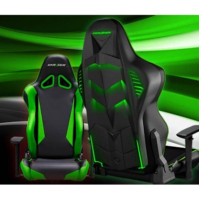 DXRACER Green LED Gaming Chair