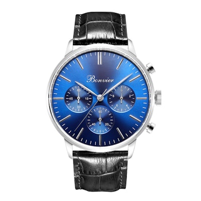 Monza Blue/S (43 mm) | Bonvier - Bonvier Watches
