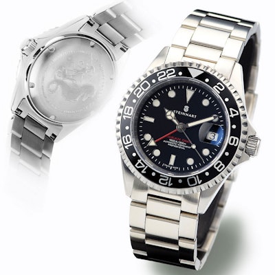 GMT-OCEAN 1 BLACK - Diver Watches  - Steinhartwatches