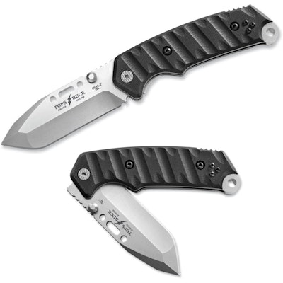 TOPS/Buck CSAR-T Tactical Folding Knife 3-1/2" Tanto Plain Blade, G10 Handles  -