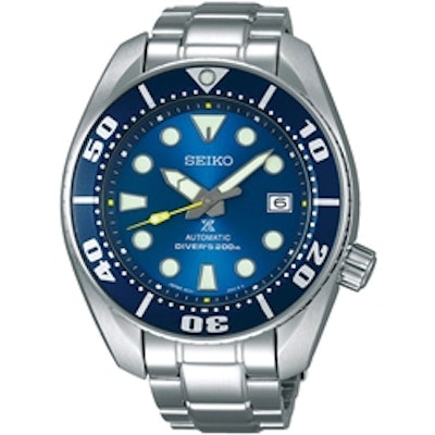 Seiko Sumo Prospex Automatic Dive Watch with Blue Dial and Stainless Steel Brace
