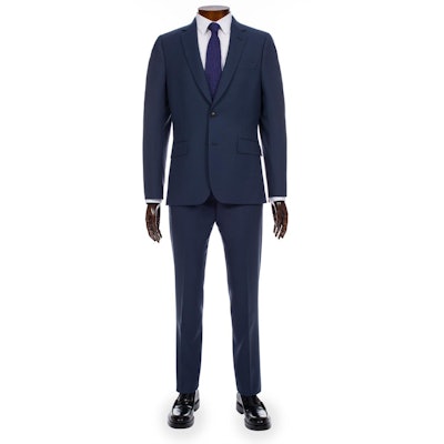 A Suit To Travel In | Tailored-Fit Slate Blue Wool Soho Suit