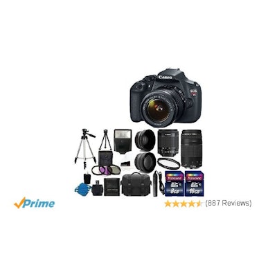 Amazon.com : Canon EOS Rebel T5 Digital SLR + canon EF-S 18-55mm f/3.5-5.6 IS & 