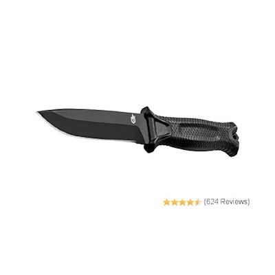 Amazon.com: Gerber StrongArm Fixed Blade Knife, Fine Edge, Black [30-001038N]: S