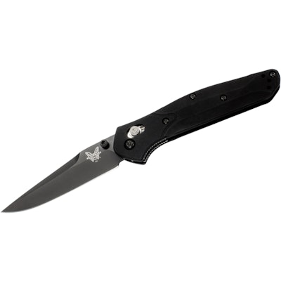 Benchmade 943BK Osborne Folding Knife 3.4" S30V Black Plain Blade, Black Aluminu