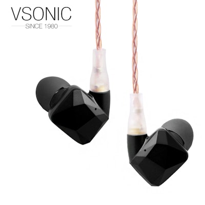 Vsonic GR09  HIFI In ear Earphones Ceramics Interchangeable cable Dynamic Noise 