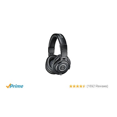 Amazon.com: Audio-Technica ATH-M40x Professional Monitor Headphones: Musical Ins
