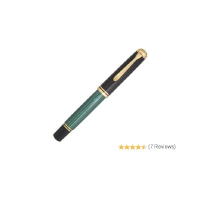 Amazon.com: Pelikan Souveran 1000 Black/Green Fine Point Fountain Pen - 987586: