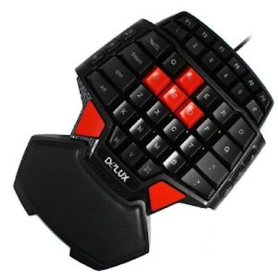 Delux FPS Singal Hand Professional Gaming Keyboard LED Backlight Dual Space Keys