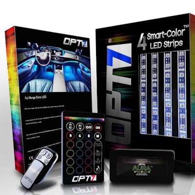 AURA™ LED Interior Lighting Kit With 4 SMART-Color Strips - OPT7