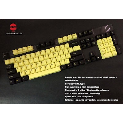 104 Key PBT Double Shot Keycap Set - Bumble Bee By Tai-Hao - ISO / NORDIC