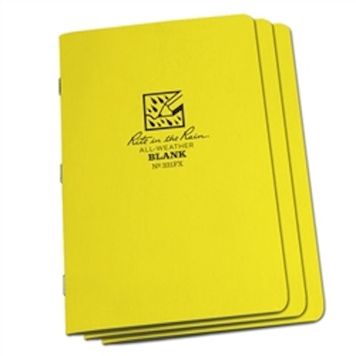 Rite in the Rain 331FX: All-Weather Stapled Notebook, Blank, 4 5/8 x 7" - 3 pack