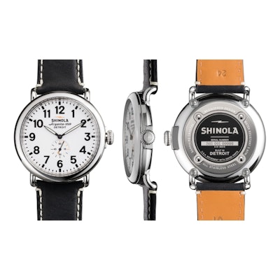 THE RUNWELL 47mm Black Leather Watch  | Shinola®