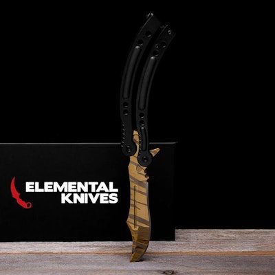 Real Tiger Tooth Butterfly - Elemental Knives  (Sharp or Blunt/Dull)