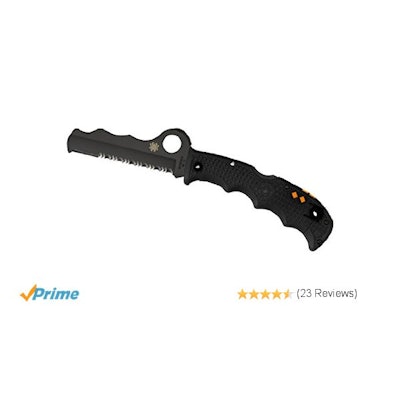 Amazon.com: Spyderco Assist with Carbide Tip FRN Combination Edge Black Blade Kn