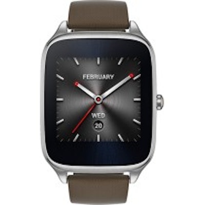 Asus ZenWatch 2 Smartwatch 49mm Stainless Steel Silver and Taupe rubber band - B