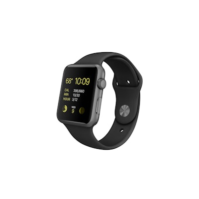 Apple Watch Sport - 42mm Space Gray Aluminum Case with Black Sport Band  - Apple