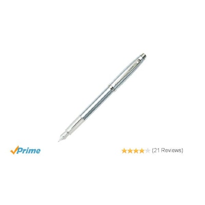 Amazon.com: Sheaffer 100, Brushed Chrome, Nickel Trim, Fountain Pen: Fine Nib (E