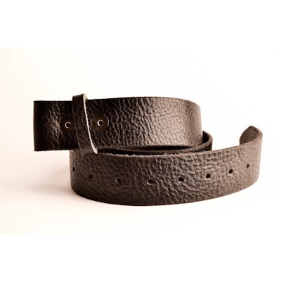 Pebbled Black Leather Belt / Steel Toe Studios