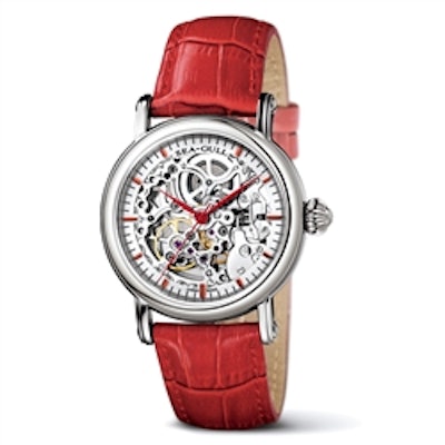 SEAGULL M182SK Automatic Mechanical Sliver Skeleton Women's Watch Red Hands