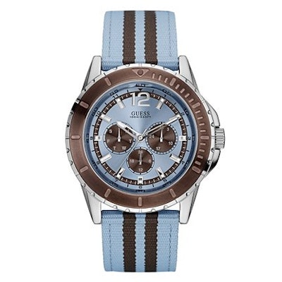 
		Ice Blue and Brown Masculine Racing Watch | GUESS.ca