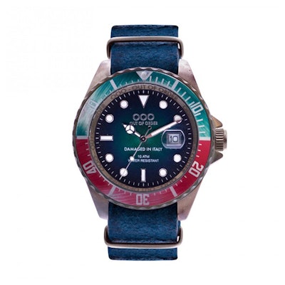wrist watch quartz Scorpione Blue & Red 44mm|Out Of Order Watches