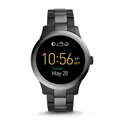 Q Founder Digital Display Two-Tone Stainless Steel Touchscreen Smartwatch - Foss
