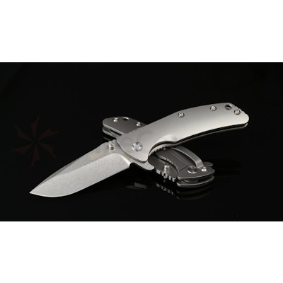Kizer Cutlery Ki3404A3 Folding Knife 3" S35VN Stonewash Blade, Matte Titanium Ha