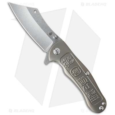 Kizer Zugang Frame Lock Knife Titanium (3.75" Stonewash) Ki4439 - Blade HQ