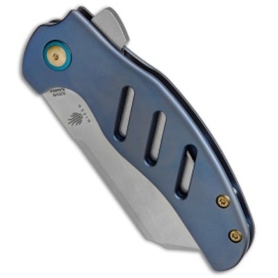 Kizer Sheepdog C01C Frame Lock Knife Blue Titanium (3.25" Stonewash) Ki4488A - B